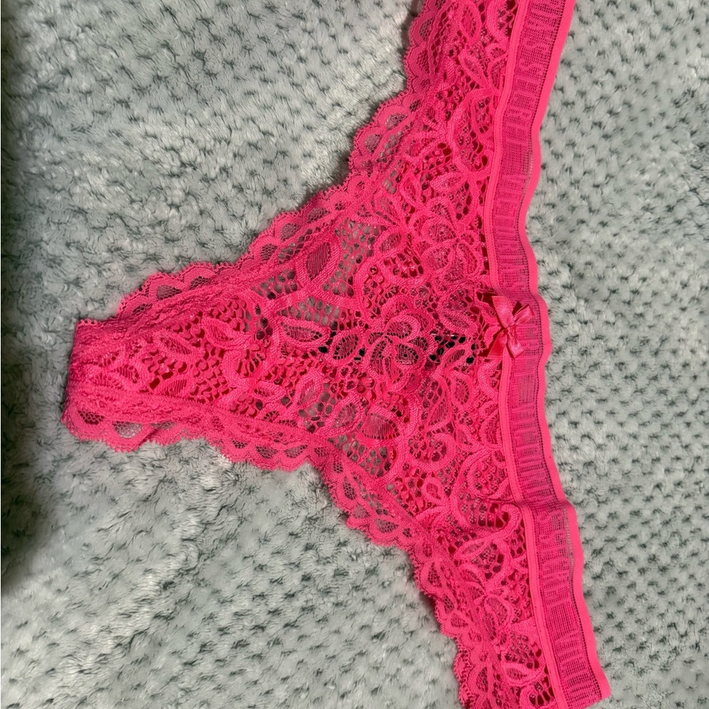 Victoria's Secret Vibrant Pink Lace Panties